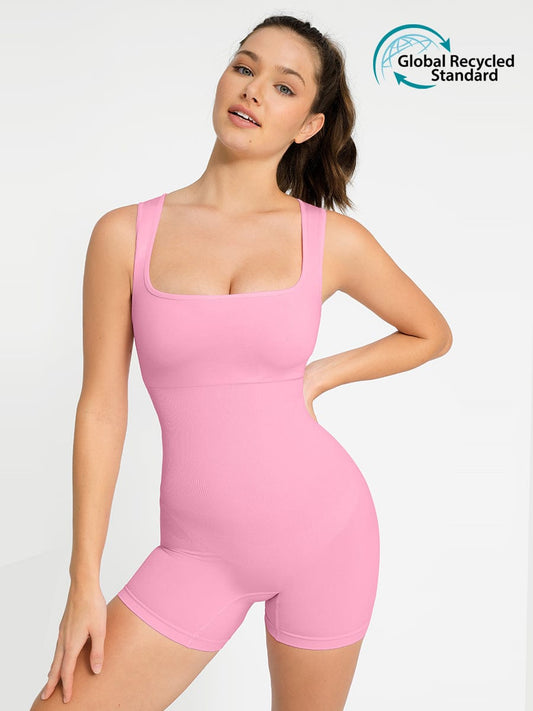 Wholesale? Eco-friendly Seamless Square Neck Waist and Belly Shaping Jumpsuit