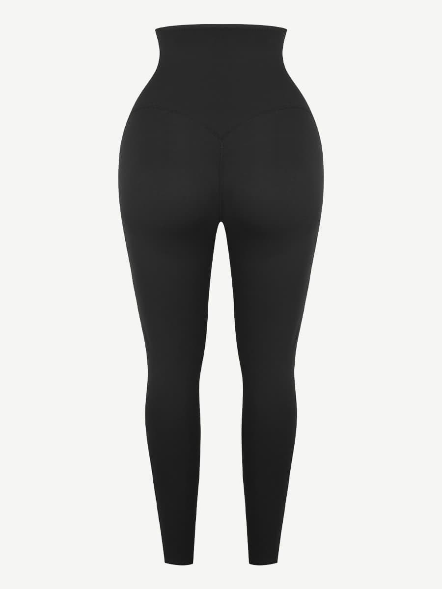 Wholesale Dark Blue Neoprene Butt Lifting Leggings Wide Waistband Lose Weight